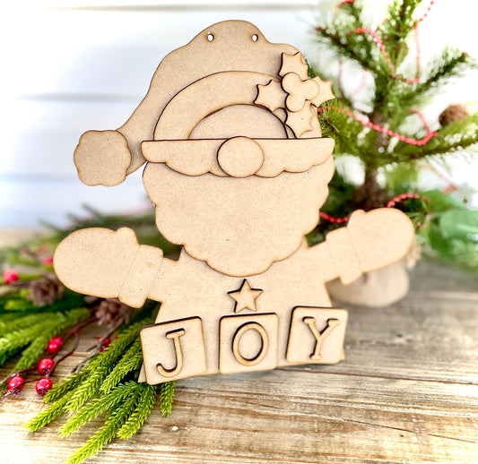 “JOY” Santa Claus Hanger/Leaner - (DIY Craft Kit)