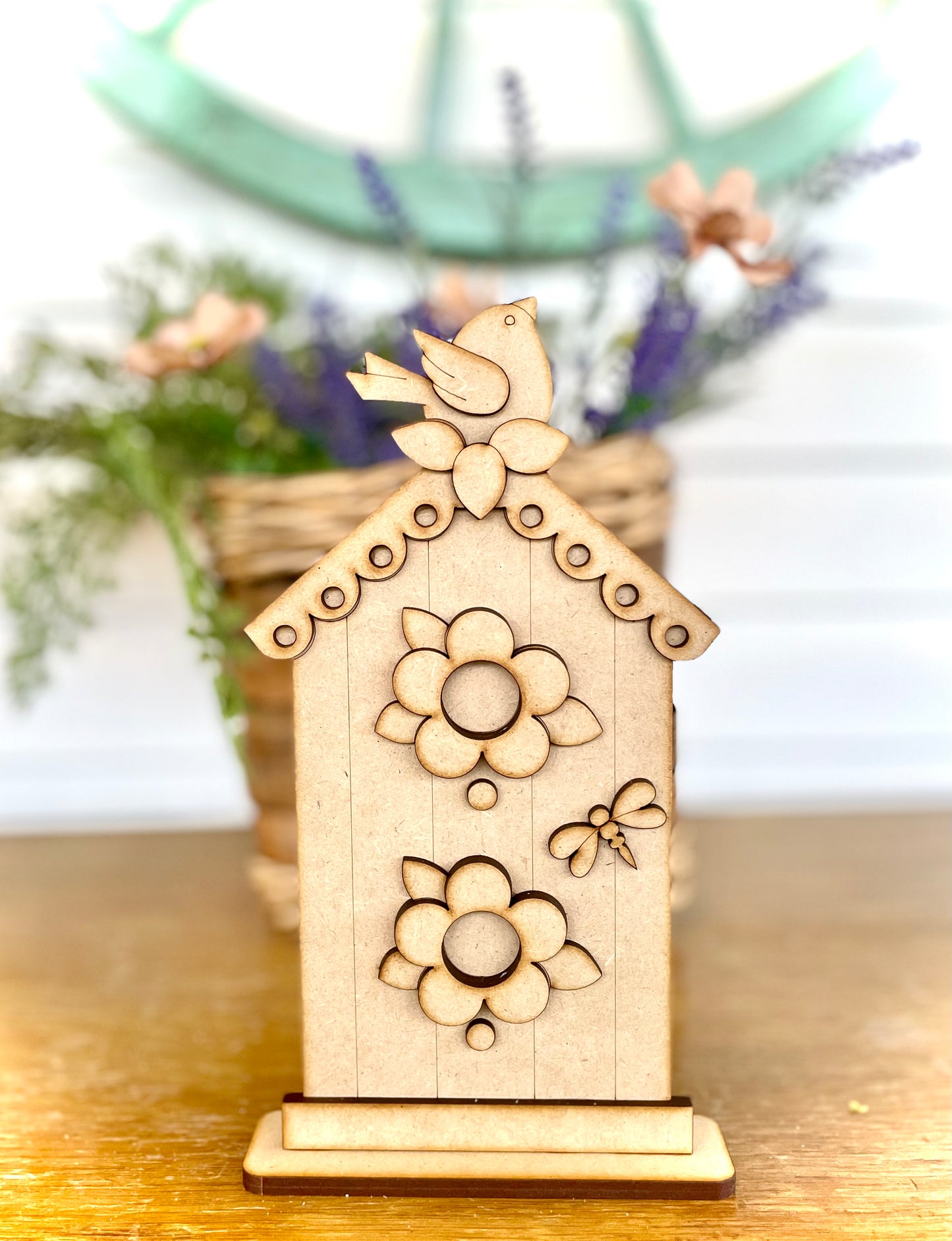 (Item#032) Dragonfly Birdhouse Stand Alone - DIY Craft Kit