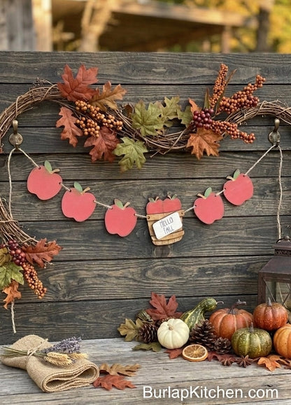 “Hello Fall” Apple Garland - Maple Wood DIY Craft Kit