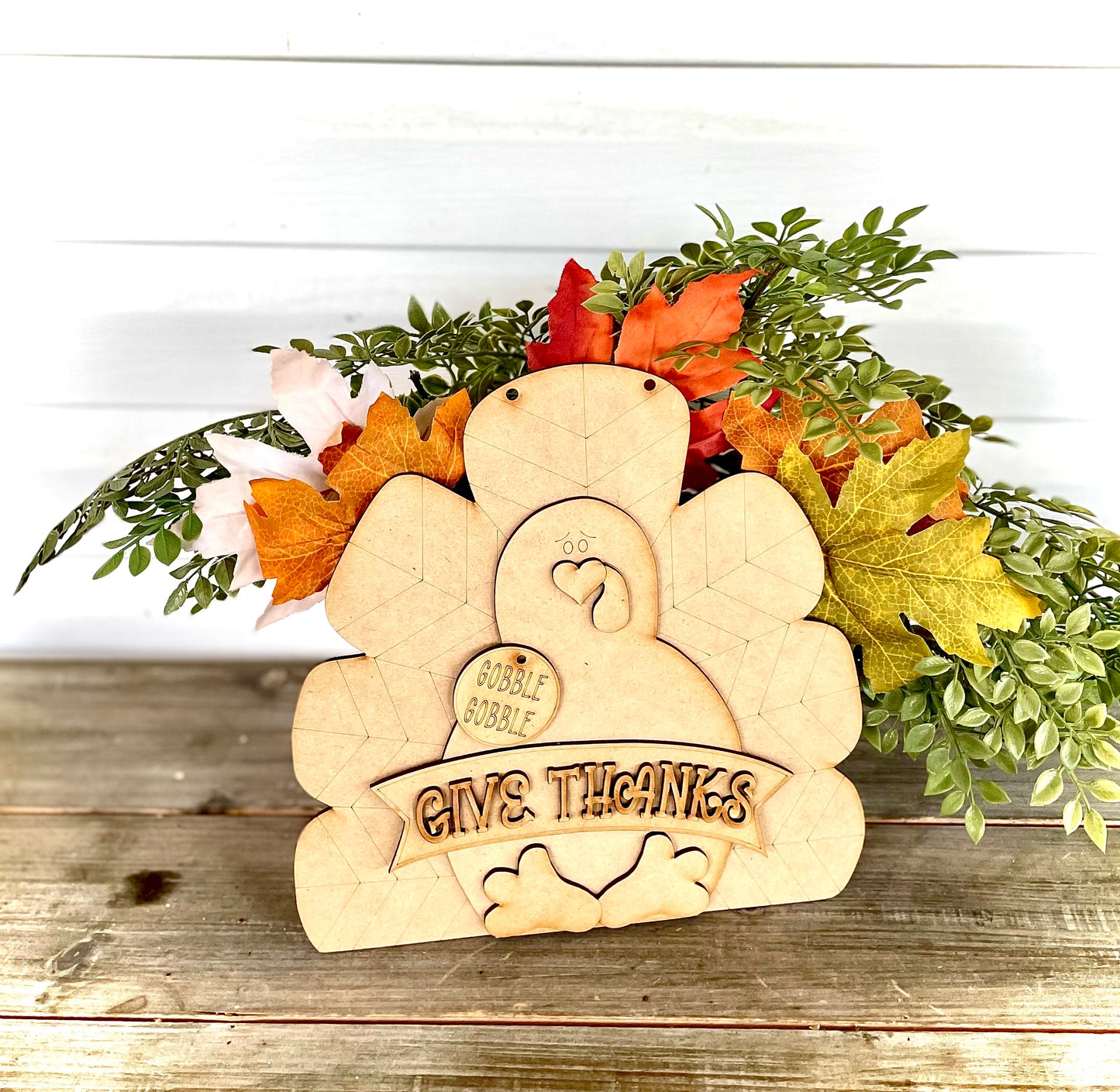 Give Thanks “Gobble Gobble” Turkey Hanger/Leaner (DIY Craft Kit)
