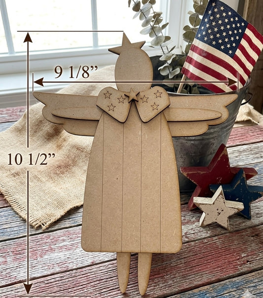 (Item#069) Patriotic Angel Leaner - DIY Craft Kit