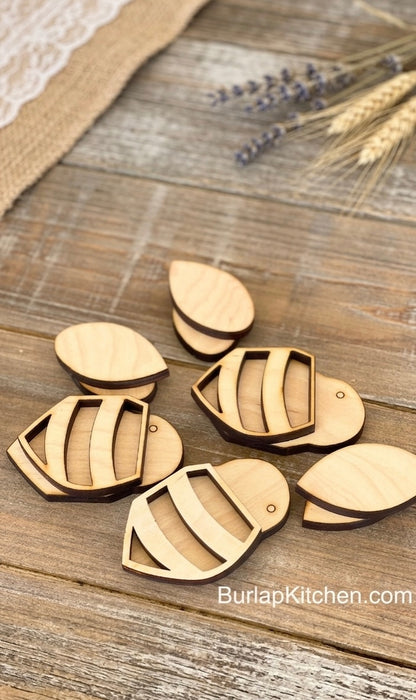 Mini Stand Alone Bees, Set of 3 (Maple Wood) - DIY Blanks