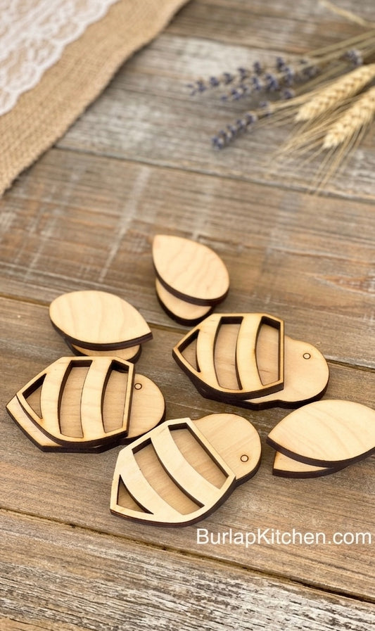 Mini Stand Alone Bees, Set of 3 (Maple Wood) - DIY Blanks