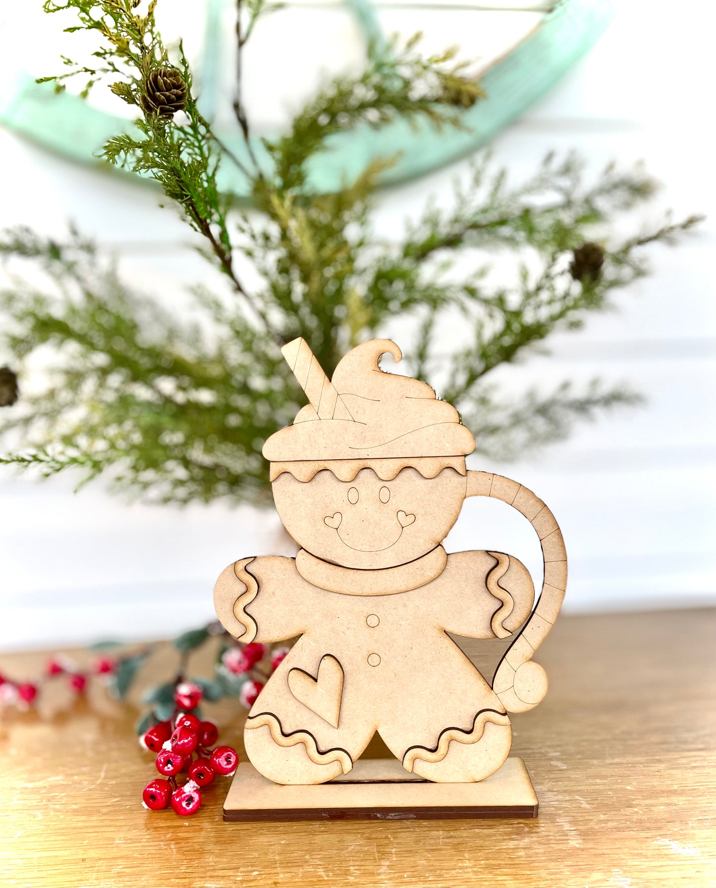 (Item#040) Stand Alone Gingerbread Man Hot Cocoa Mug - DIY Craft Kit