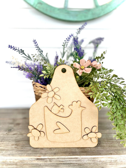 (Item#013) Chicken and Daises on Cutting Board - DIY Craft Kit