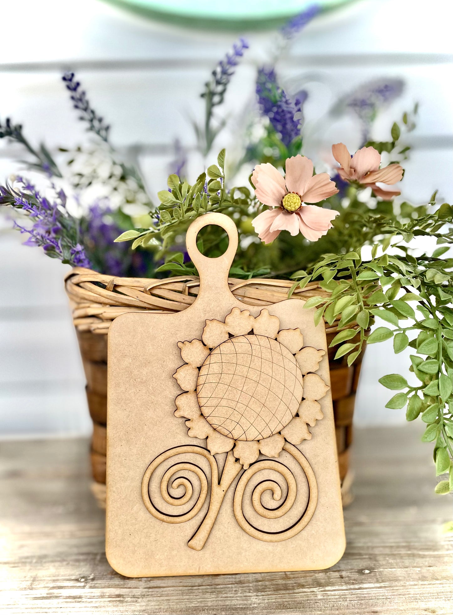(Item#012) Whimsical Sunflower on Cutting Board - DIY Craft Kit