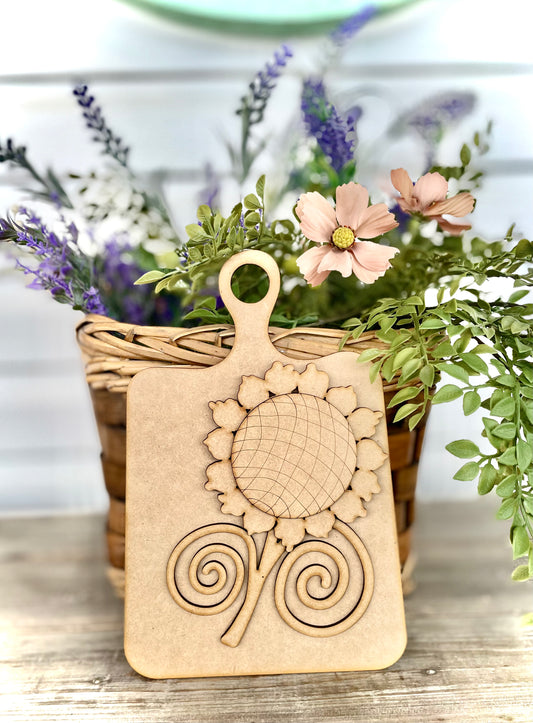 (Item#012) Whimsical Sunflower on Cutting Board - DIY Craft Kit