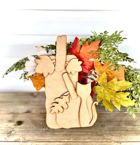 Pumpkins and Cat Leaner (DIY Craft Kit)