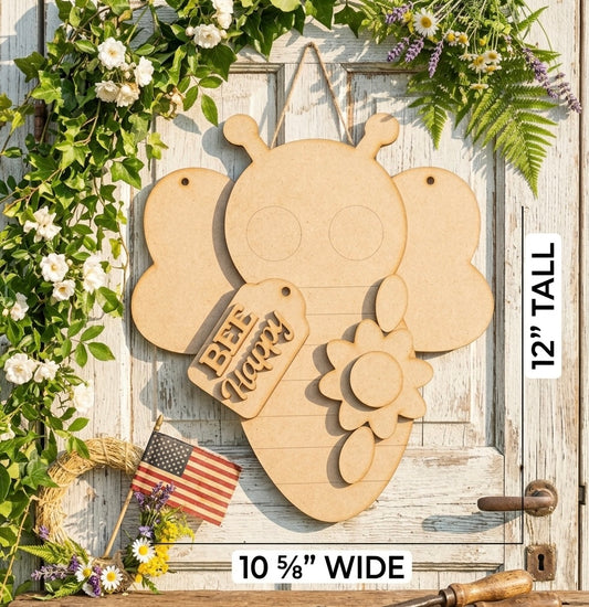 (Item#066) “Bee Happy” Bumble Bee Hanger - DIY Craft Kit