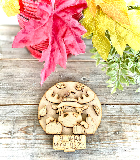 Fall Moose DIY Insert for Interchangeable Snow Globe - INSERT ONLY
