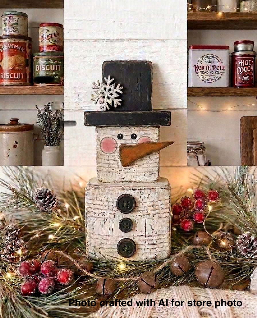 (Item#081) Stacked “Tin Can” Snowman Leaner - DIY Craft Kit