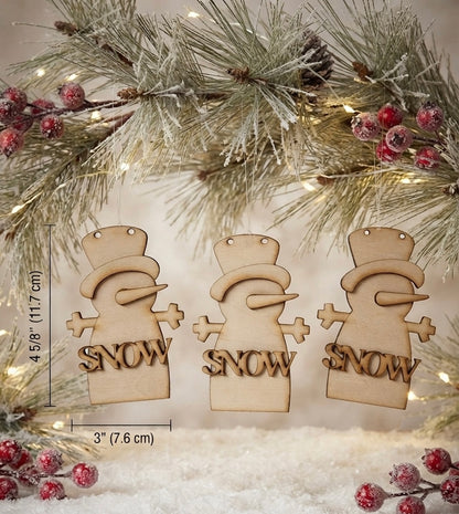 (Item#101) DIY “SNOW” Snowman Ornaments, Set of 3