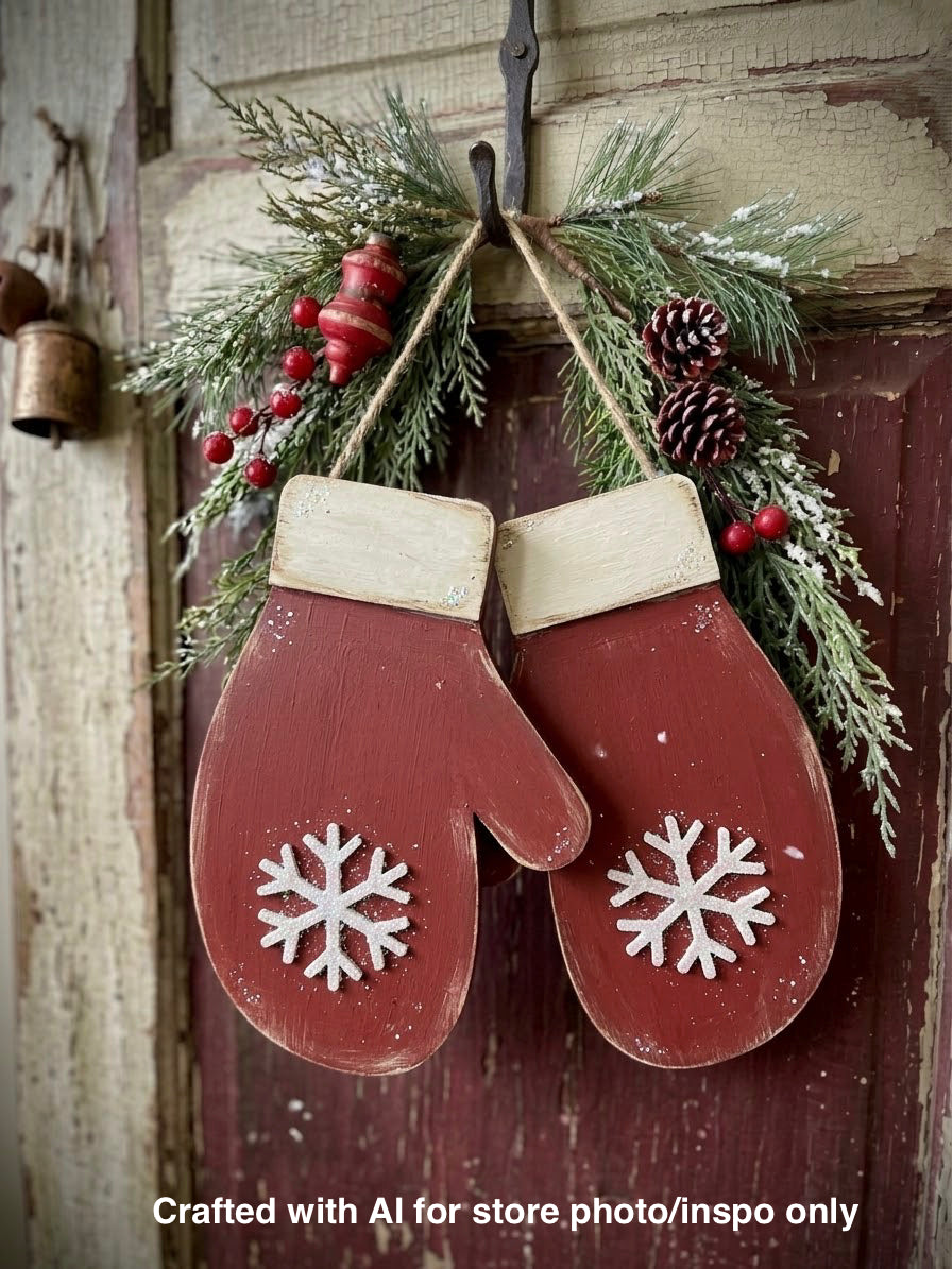 Oversized Mittens w/ Snowflakes - DIY Craft Kit