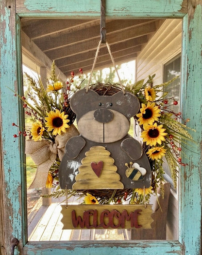 (Item#045) “Welcome” Honey Bear Hanger - DIY Craft Kit