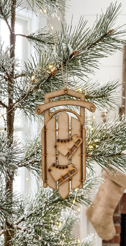 Sled & Skates Ornament - DIY Craft Kit