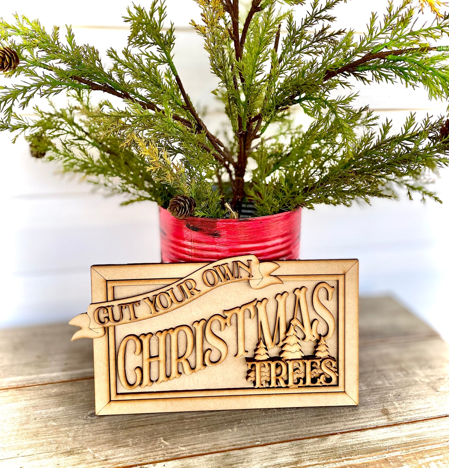 “Cut Your Own Christmas Trees”Sign Leaner (DIY Craft Kit)