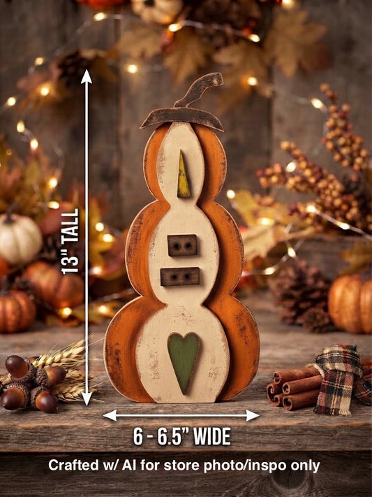 (Item#125) Primitive Pumpkin Scarecrow Leaner - DIY Craft Kit