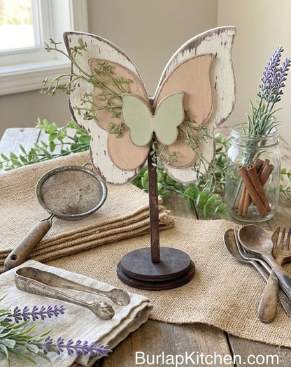 Rustic Farmhouse Butterfly w/ Base - Maple Wood DIY Craft Kit