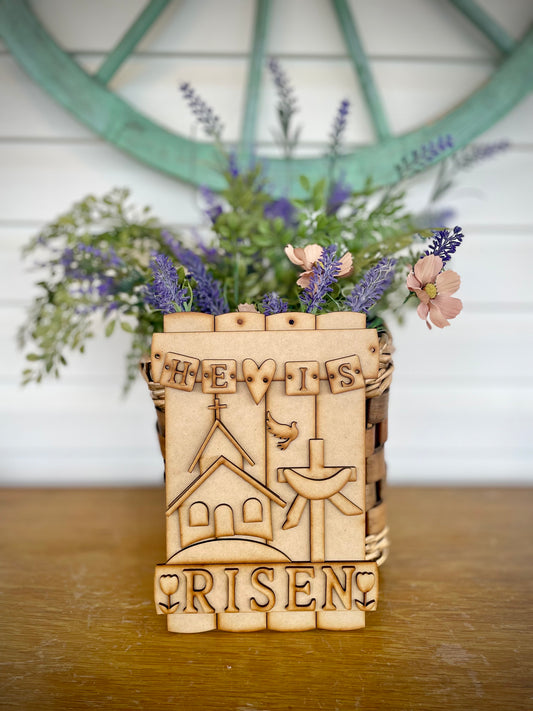 (Item#018) FER - He Is Risen Sign/Hanger - DIY Craft Kit