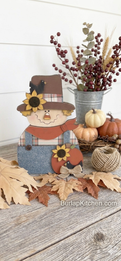 Bib Overall Scarecrow Leaner (Now cut on 1/8” MDF/Hardboard) - DIY Craft Kit