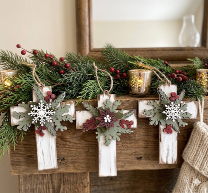 Intricate Cross Ornaments, Set of 3 - (DIY Craft Kit)