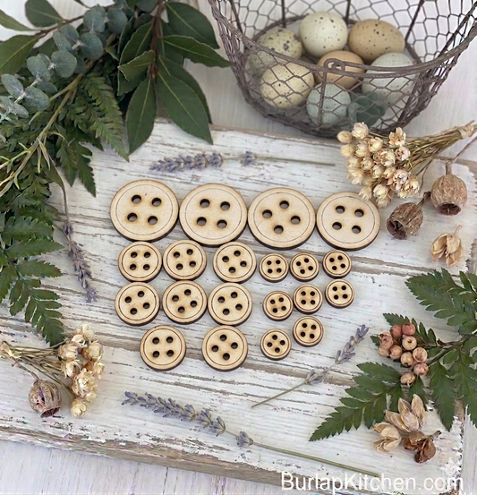 Multi-Size Buttons for Crafting - Pack of 20