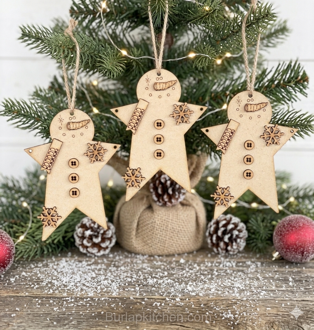 DIY Star Snowman Ornaments, Set of 3 -