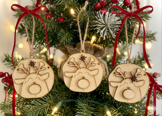 DIY Reindeer Ornaments, Set of 3