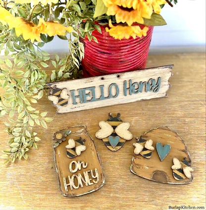 (Item#048) Honey and Bee Lovers Set - DIY Craft Kit/Cutouts