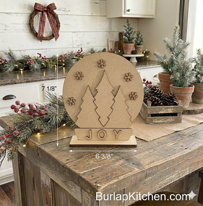 “JOY” Christmas Tree Snow Globe (Designed by Emily) - DIY Craft Kit