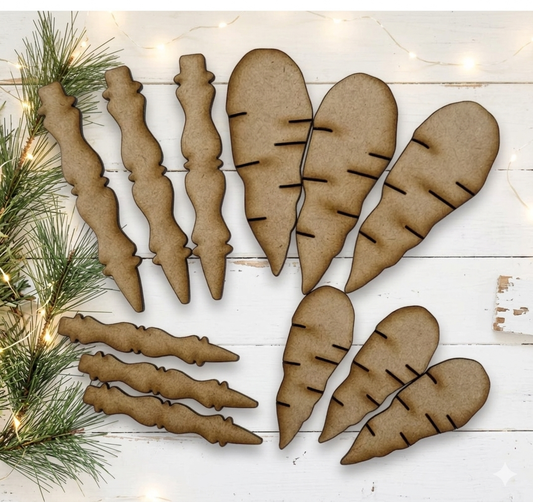 Mini Carrot Cutouts Bundle Pack, Set of 12