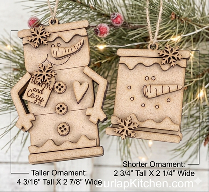 S’more Snowmen DIY Ornaments, Set of 2