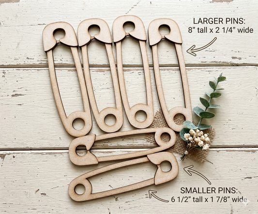 (Item#068) Vintage DIY “Safety Pin” Cutouts, Set of 6