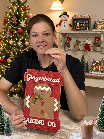 (Item#071) “Gingerbread Baking Co.” Pallet Hanger/Leaner - DIY Craft Kit