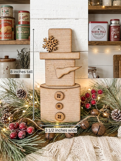 (Item#081) Stacked “Tin Can” Snowman Leaner - DIY Craft Kit