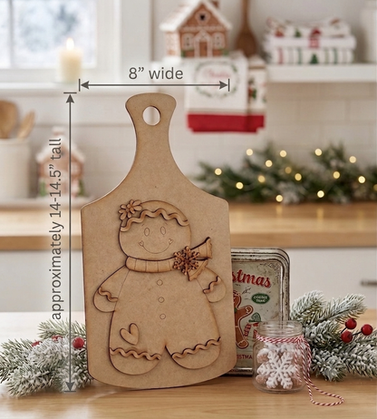 Large Gingerbread Man on Cutting Board - DIY Craft Kit