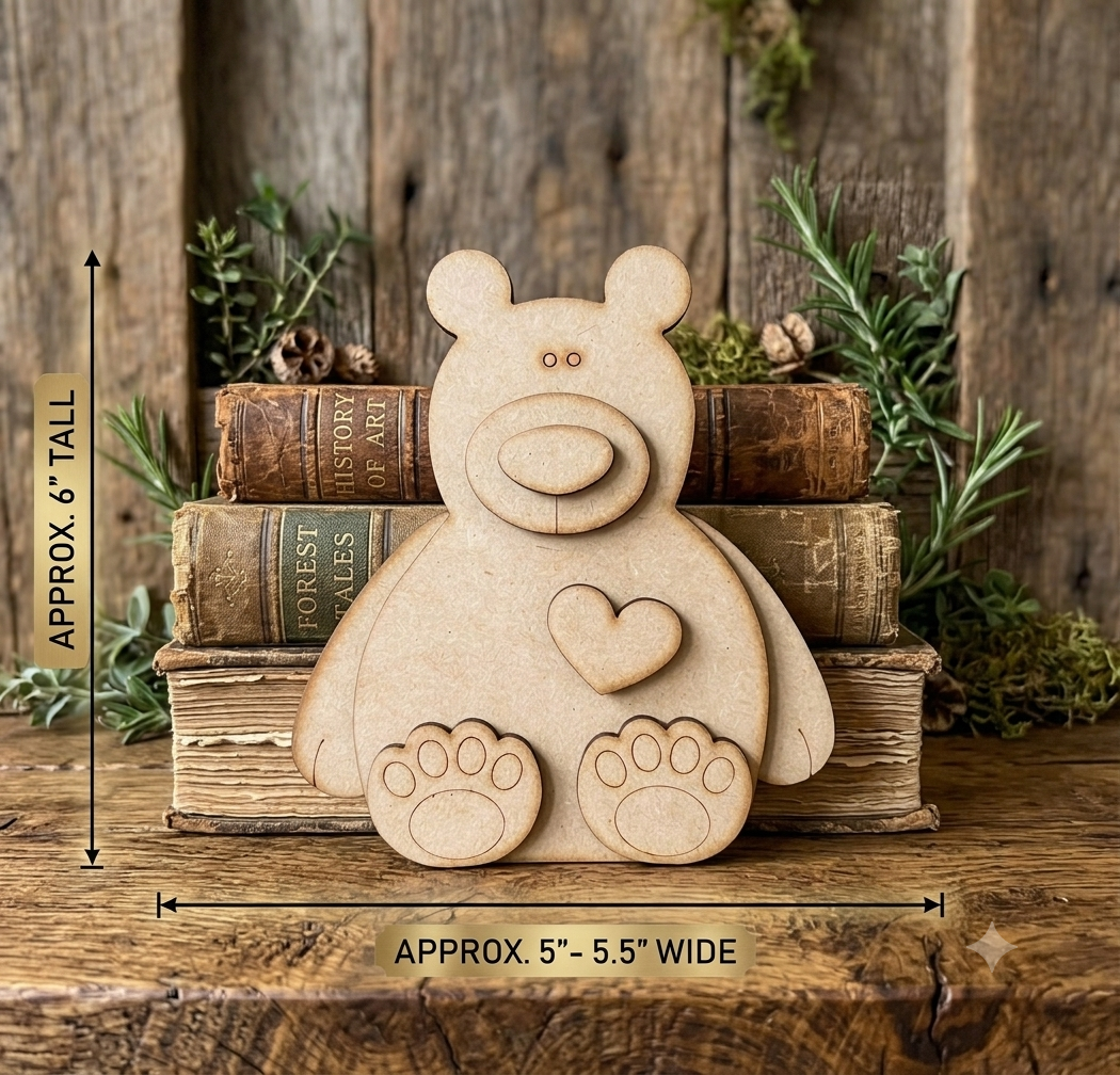 Honey Bear Leaner - DIY Craft Kit (*Now cut on 1/8” MDF/Hardboard)