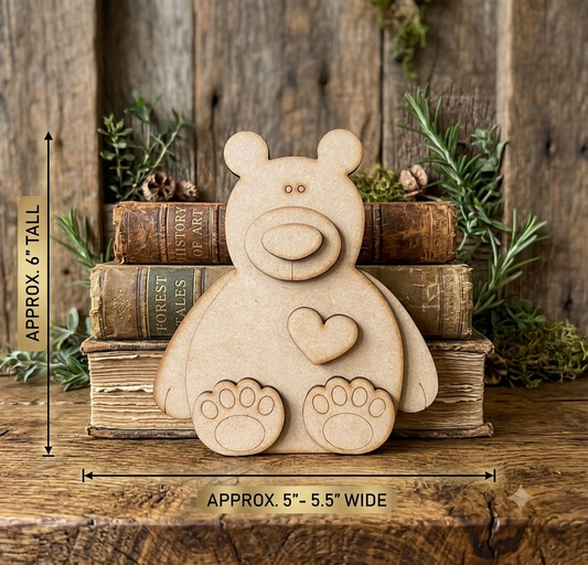 Honey Bear Leaner - DIY Craft Kit (*Now cut on 1/8” MDF/Hardboard)