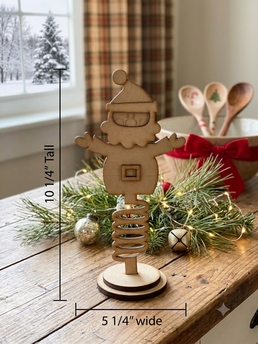 (Item#084) Santa on Spring w/ Base - DIY Craft Kit