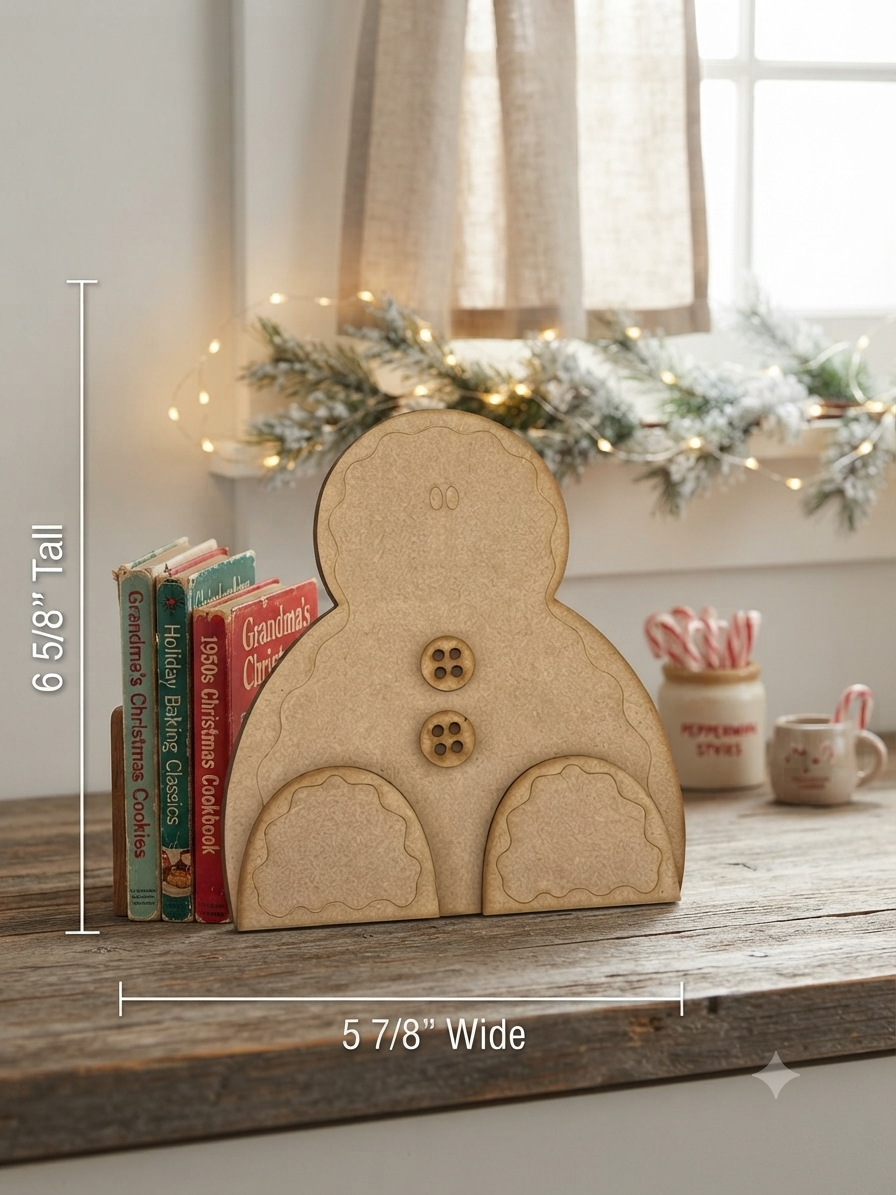 Gingerbread Man Leaner - DIY Craft Kit (*Now cut on 1/8” MDF/Hardboard