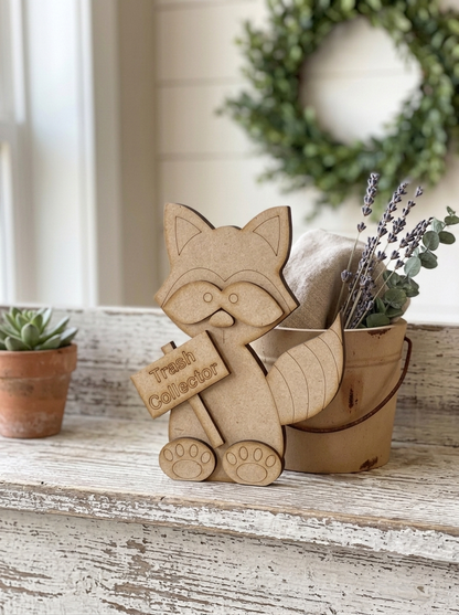 “Trash Collector” Little Raccoon Leaner - DIY Craft Kit (*Now cut on 1/8” MDF/Hardboard)