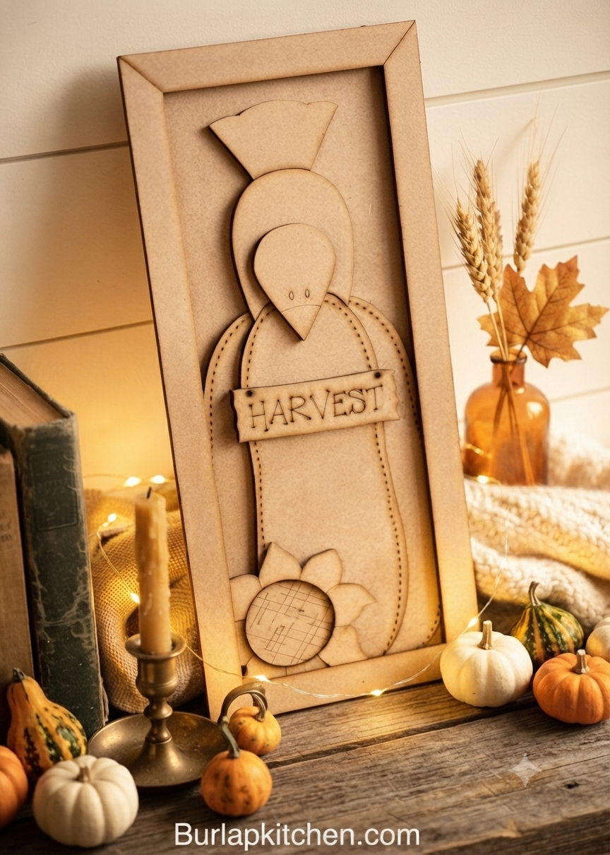 “Harvest” Pumpkin & Crow Frame - DIY Craft Kit