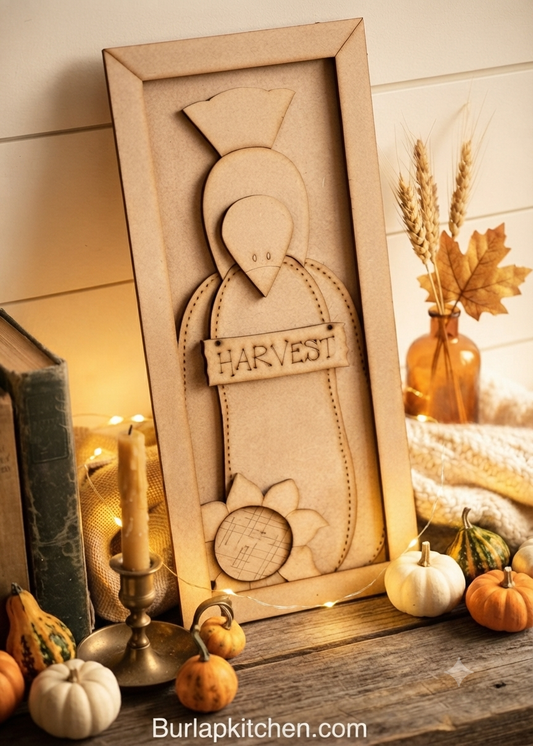 “Harvest” Pumpkin & Crow Frame - DIY Craft Kit