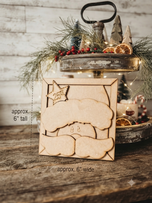 (Item#086) 25th Santa Face Frame Leaner - DIY Craft Kit