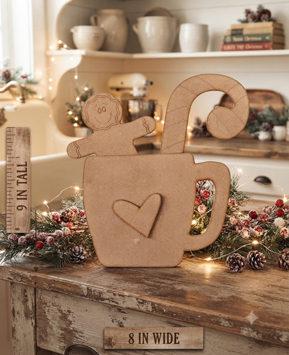 Gingerbread Man and Candy Cane Mug - DIY Craft Kit