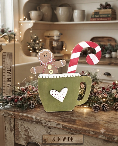 Gingerbread Man and Candy Cane Mug - DIY Craft Kit