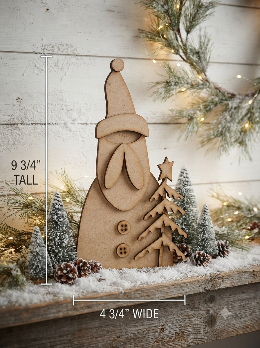 (Item#093) Santa and Wonky Tree Leaner - DIY Craft Kit