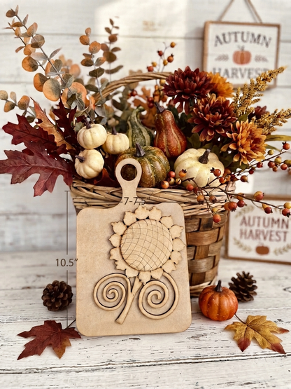(Item#012) Whimsical Sunflower on Cutting Board - DIY Craft Kit