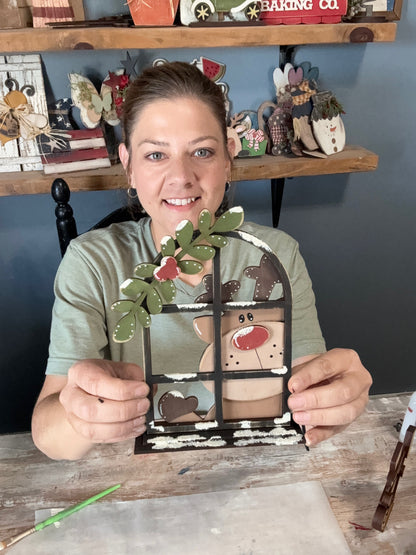 (Item#099) Reindeer Looking in Window - DIY Craft Kit
