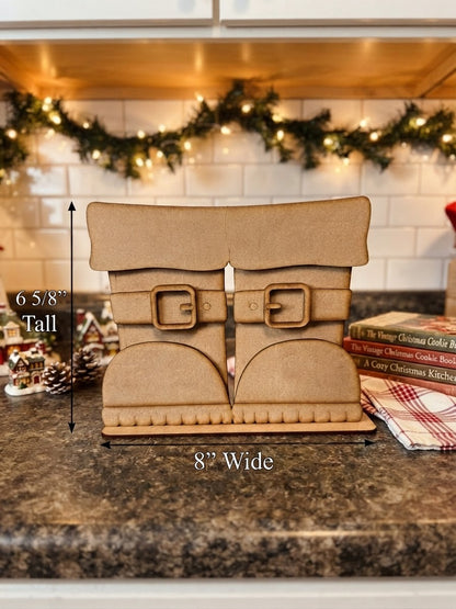 (Item#116) Bundle - Santa Boots Base + “Cookies for Santa” Insert - DIY Craft Kit